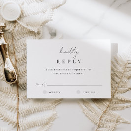 Cartão RSVP Casamento de Script Mínimo Moderno Manuscrito