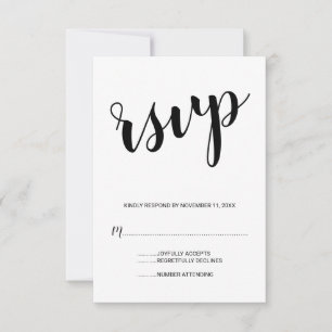 Cartão RSVP Casamento de Script Moderno