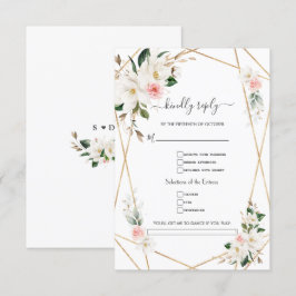 Cartão RSVP Casamento de Solicitação de Música Dourada da Magn