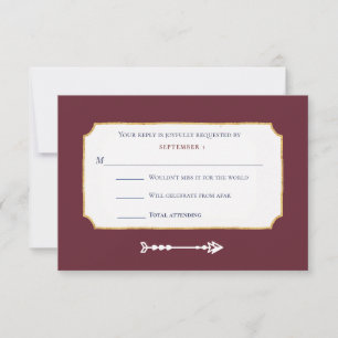 Cartão RSVP Casamento de Solicitação Dourada de Música Elegant