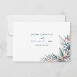 Cartão RSVP Casamento de Sonho Tropical Watercolor