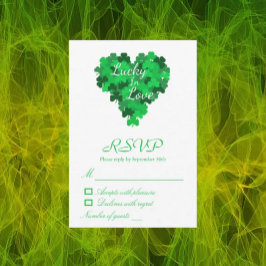 Cartão RSVP Casamento De Sorte No Amor