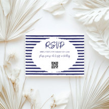 Casamento de Stripes Brancas Azuis Modernas