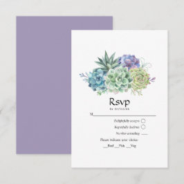 Cartão RSVP Casamento de Suculentas de Cacto do Deserto
