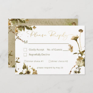 Cartão RSVP Casamento de Summer Wildflower & Daisies