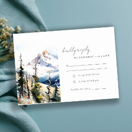 Cartão RSVP Casamento de Telluride Colorado em Chic Ski Mounta