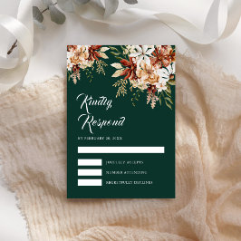 Cartão RSVP Casamento de Terracota Floral Flor Silvestre Esmer