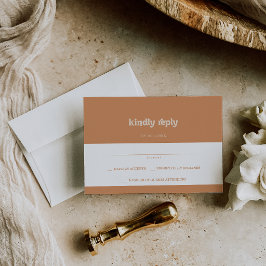 Cartão RSVP Casamento de Terracota Formal Simples Minimalista