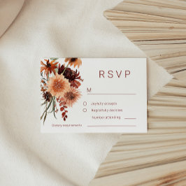 Cartão RSVP Casamento de Terracotta Boho: Verão e outono
