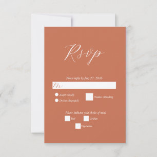 Cartão RSVP Casamento de Terracotta Elegant Script Calliografi