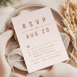 Cartão RSVP Casamento de Tipografia Simples Chic Dourada Moder