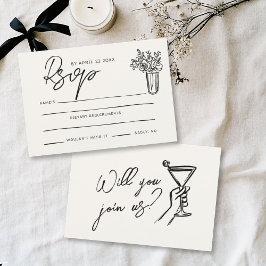 Cartão RSVP Casamento de Trendy Na moda Whimsical desenhado à