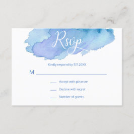 Cartão RSVP Casamento de Turquesa de Teal Azul com Cor Azul Mo