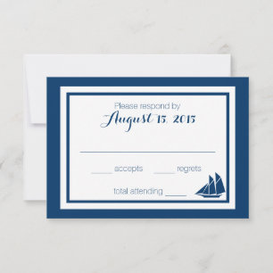 Cartão RSVP Casamento de veleiro náutico
