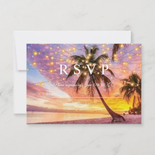 Cartão RSVP Casamento de Verão de Praia e Estrelas Modernas