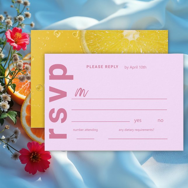 Cartão RSVP Casamento de Verão italiano moderno (Criador carregado)