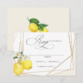 Cartão RSVP Casamento de Verão Rustic Lemon Citrus Boho