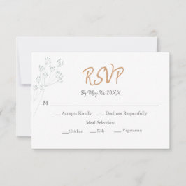 Cartão RSVP Casamento de Verde Floral