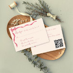 Cartão RSVP Casamento de vintage retro fita desenhada à mão<br><div class="desc">Vintage retro fita escribble sketch casamento cartão rsvp desenhado à mão,  cor rosa e begre retrorado esmaecido</div>