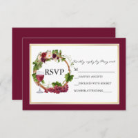 Casamento de Wreath Burgundy, Uvas Florais De Aqua