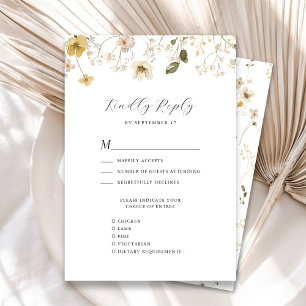Cartão RSVP Casamento de Wreath Moderno de Boho Moderno de Flo