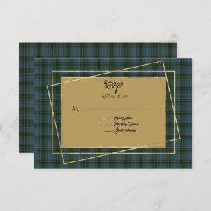 Cartão RSVP Casamento de Xadrez de MacInnis Tartan