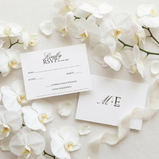Cartão RSVP Casamento Dinheiro Antigo Café Espresso Marrom