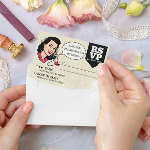 Cartão RSVP Casamento divertido com Pop de arte em quadrinhos 