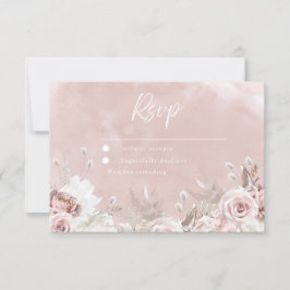 Cartão RSVP Casamento Divino Belo Rosa com Blush