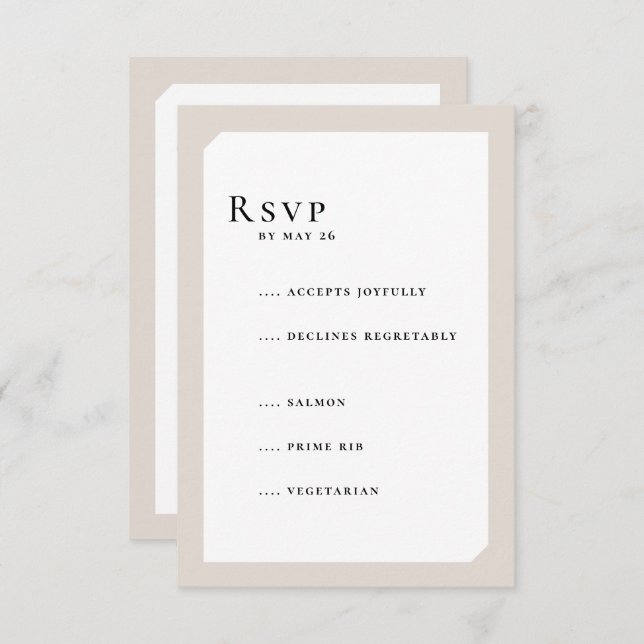 CARTÃO RSVP CASAMENTO DO CÍRCULO CHIC (Frente/Verso)