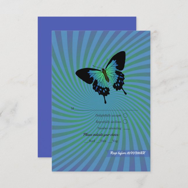 Cartão RSVP Casamento do Festival Summer Rock (Frente/Verso)