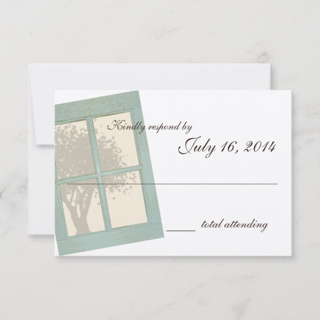 Cartão RSVP Casamento do Painel de Janelas Russo do País (Frente)