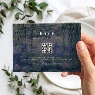 Cartão RSVP Casamento dos lírios Monet Water
