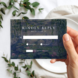 Cartão RSVP Casamento dos lírios Monet Water