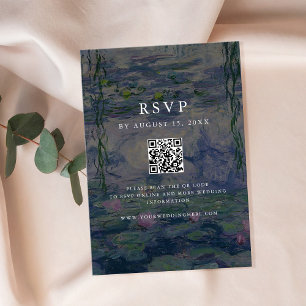 Cartão RSVP Casamento dos lírios Monet Water