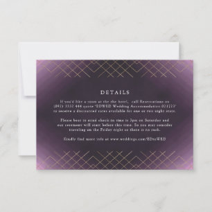 Cartão RSVP Casamento Dourado com Diamond Geo Deco da Elegance