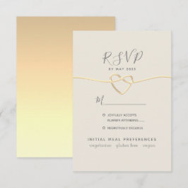 Cartão RSVP Casamento Dourado da Caligrafia
