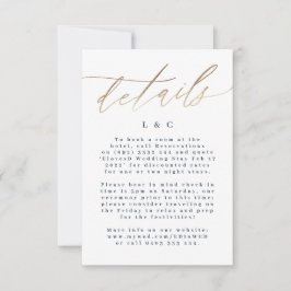 Cartão RSVP Casamento Dourado de Acomodação de Informações Azu