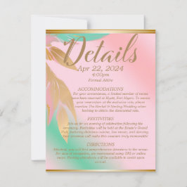 Cartão RSVP Casamento Elegante Abstrato Pastel Pink e Seafoam