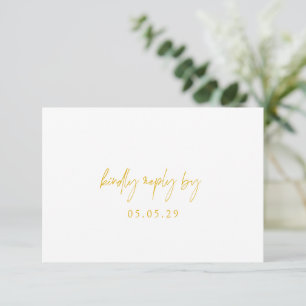 Cartão RSVP Casamento elegante amarelo clássico