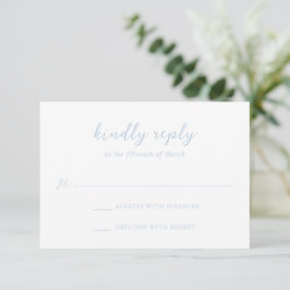Cartão RSVP Casamento Elegante Azul De Leitura De Escuro Negri
