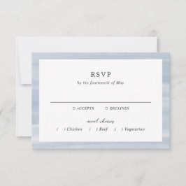 Cartão RSVP Casamento Elegante Azul-Muted Chic Costeiro