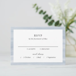 Cartão RSVP Casamento Elegante Azul-Muted Chic Costeiro