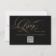 Casamento Elegante Caligrafia Dourado Preto