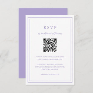 Cartão RSVP Casamento Elegante Clássico de Lavanda Gertrude