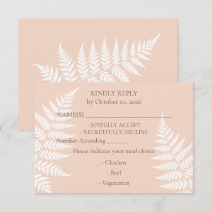 Cartão RSVP Casamento Elegante com Pele de Pêssego Suave e Sam