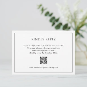 Cartão RSVP Casamento elegante de código QR preto e branco sim