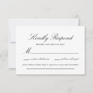 Cartão RSVP Casamento Elegante de Lace Negro e Dourado