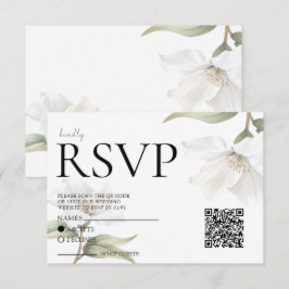 Cartão RSVP Casamento Elegante de Magnólia Oriental