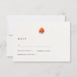 Cartão RSVP Casamento Elegante de Outono Apaixonado